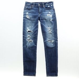 American Eagle Move-Free‎ Athletic Distressed Blue Jeans • 38x32 • Blue